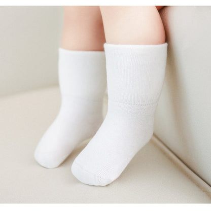 MyKids-USA® Baby Unisex Solid Color Breathable Mid-Calf Socks