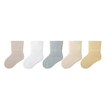 MyKids-USA® Baby Unisex Solid Color Breathable Mid-Calf Socks