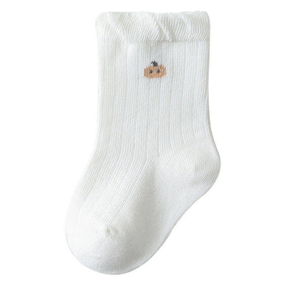 MyKids-USA® Baby Girls Frilled-Edges Breathable Mid-Calf Socks 2 Pairs