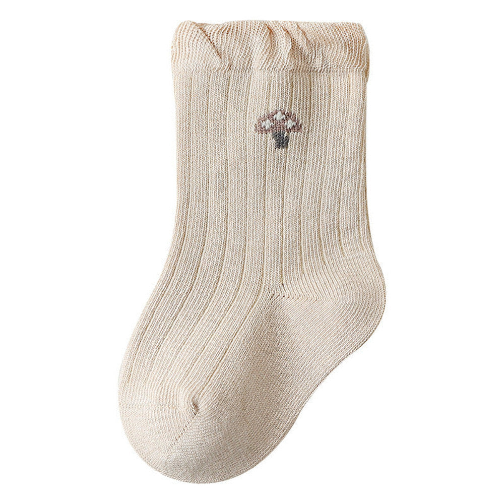 MyKids-USA® Baby Girls Frilled-Edges Breathable Mid-Calf Socks 2 Pairs