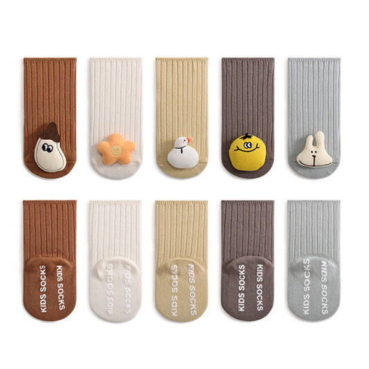 MyKids-USA® Baby Unisex Breathable Comfy Cartoon Animal Doll Socks Non-Slip Set