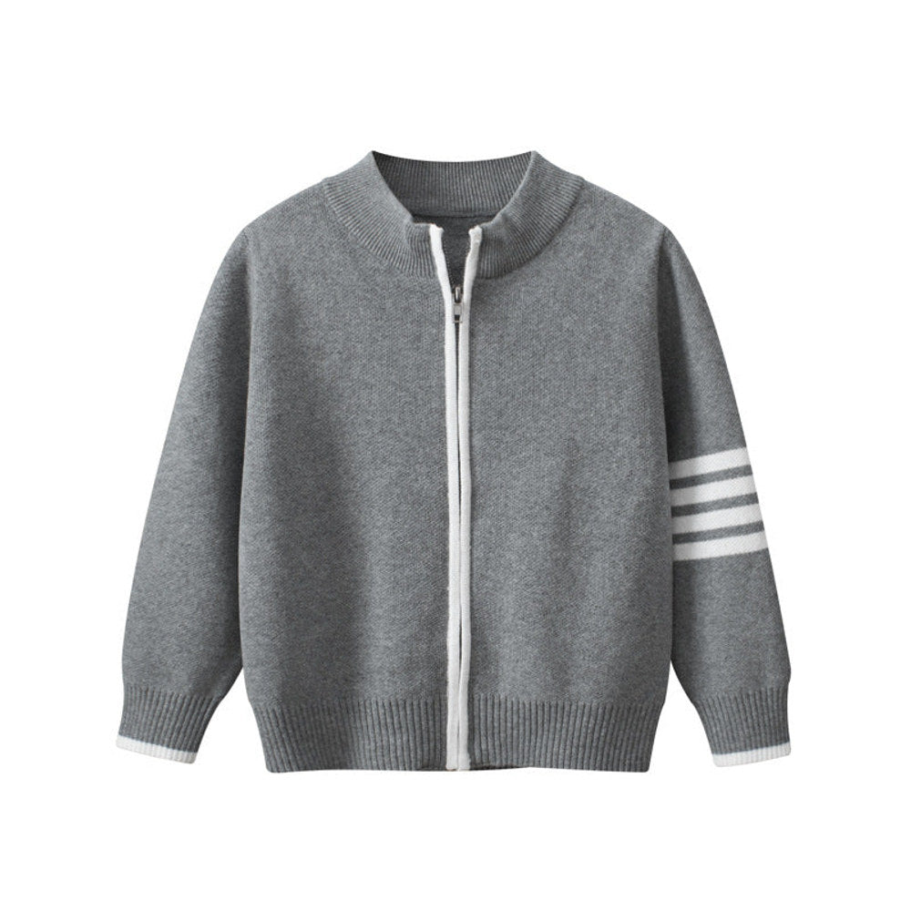 MyKids-USA® Striped Sleeves Children’s Knit Cardigan For – Boys’ Sweater Jacket For Baby Clothing