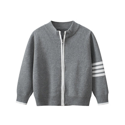 MyKids-USA® Striped Sleeves Children’s Knit Cardigan For – Boys’ Sweater Jacket For Baby Clothing