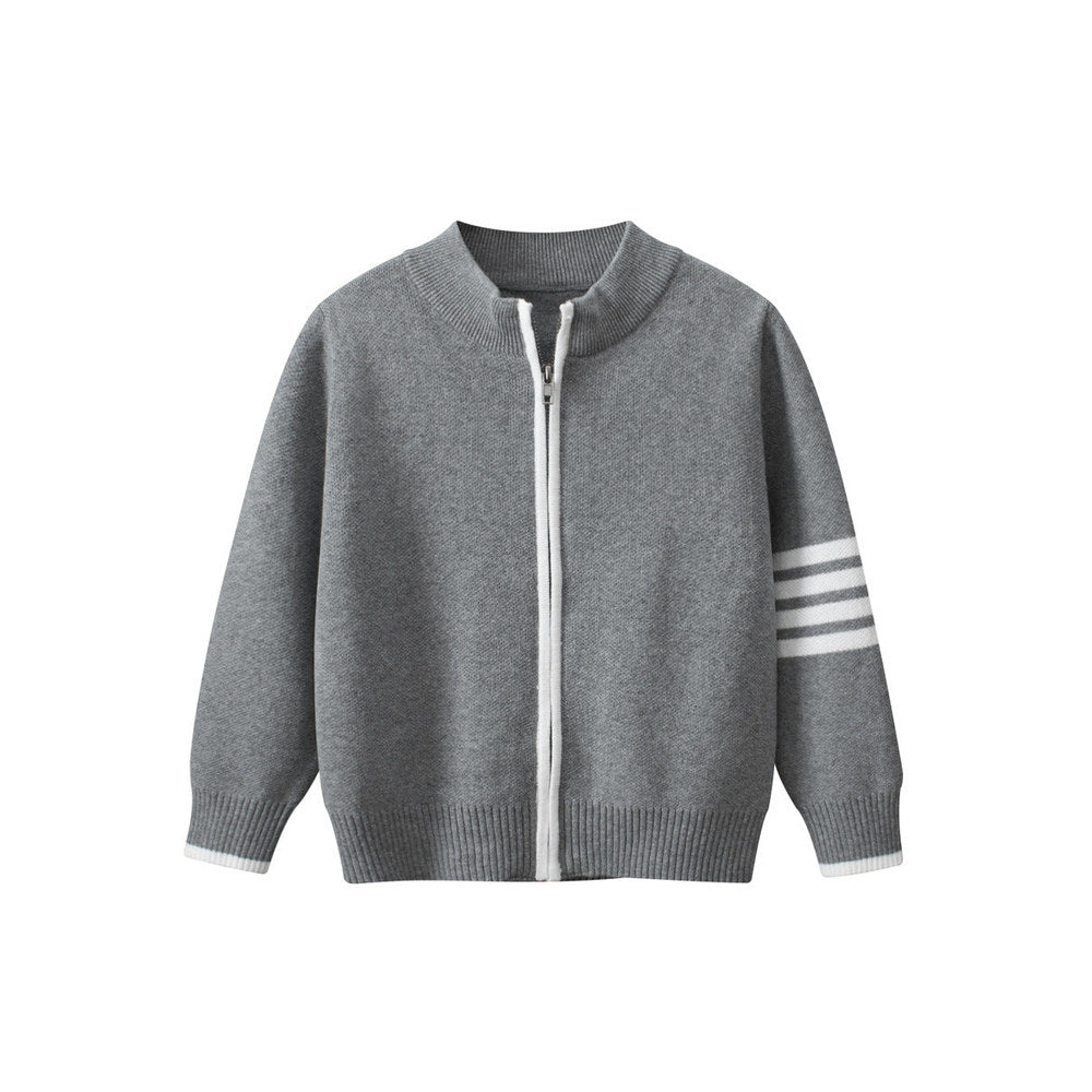 MyKids-USA® Striped Sleeves Children’s Knit Cardigan For – Boys’ Sweater Jacket For Baby Clothing
