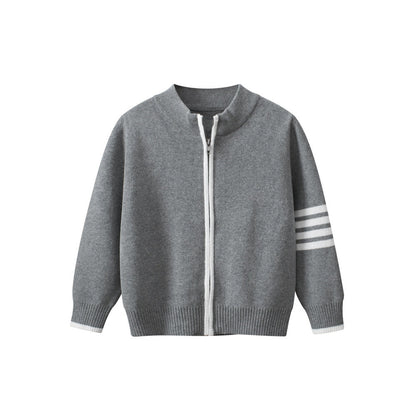 MyKids-USA® Striped Sleeves Children’s Knit Cardigan For – Boys’ Sweater Jacket For Baby Clothing