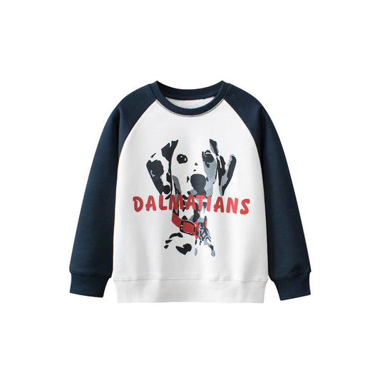 MyKids-USA® Kids Boys And Girls Cartoon Pet Dogs Printing Fleece Pullover Clothing Sweatshirt