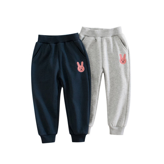 MyKids-USA® Teddy Bear/Cute Rabbit Girls‘ Sporty Long Leggings Pants With Fleece Lining