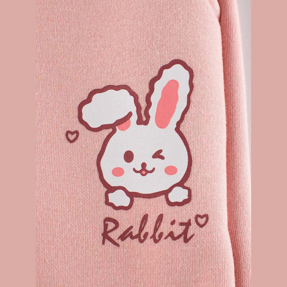 MyKids-USA® Teddy Bear/Cute Rabbit Girls‘ Sporty Long Leggings Pants With Fleece Lining