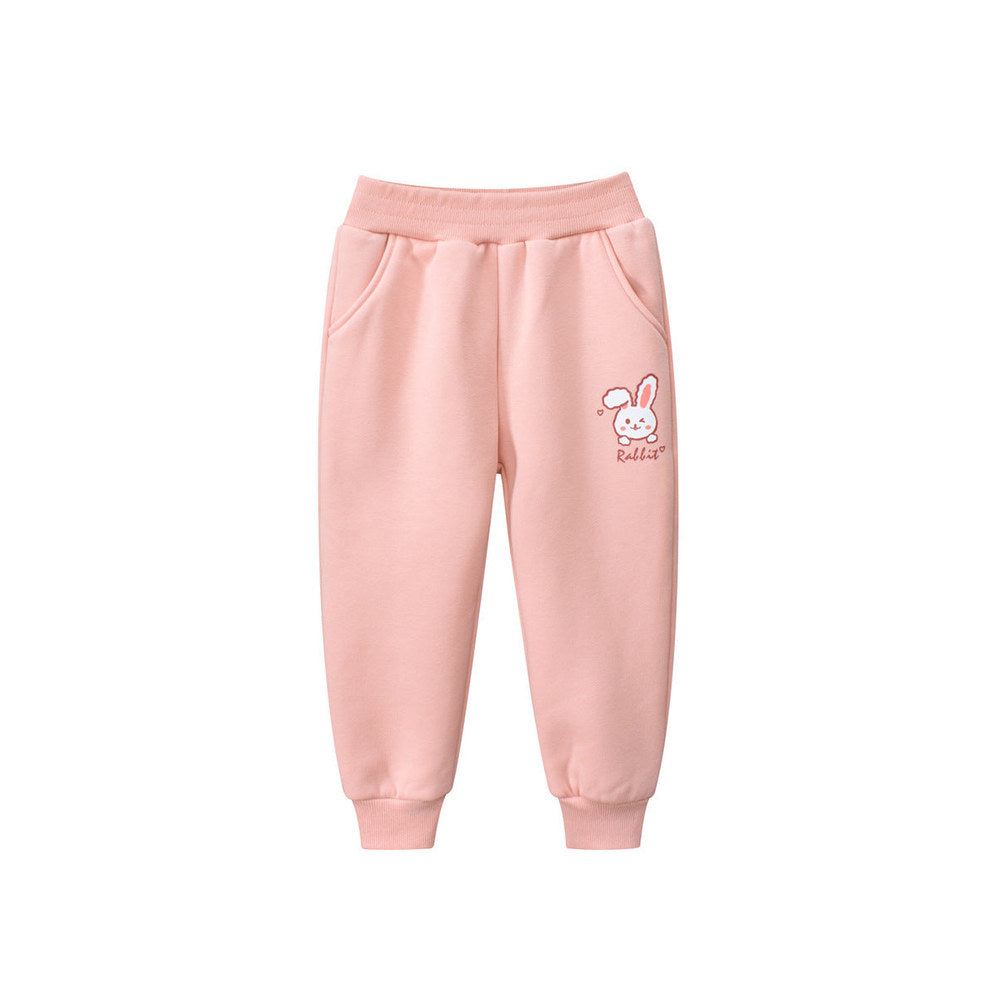 MyKids-USA® Teddy Bear/Cute Rabbit Girls‘ Sporty Long Leggings Pants With Fleece Lining