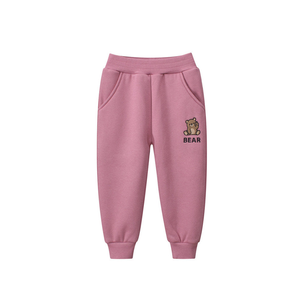 MyKids-USA® Teddy Bear/Cute Rabbit Girls‘ Sporty Long Leggings Pants With Fleece Lining
