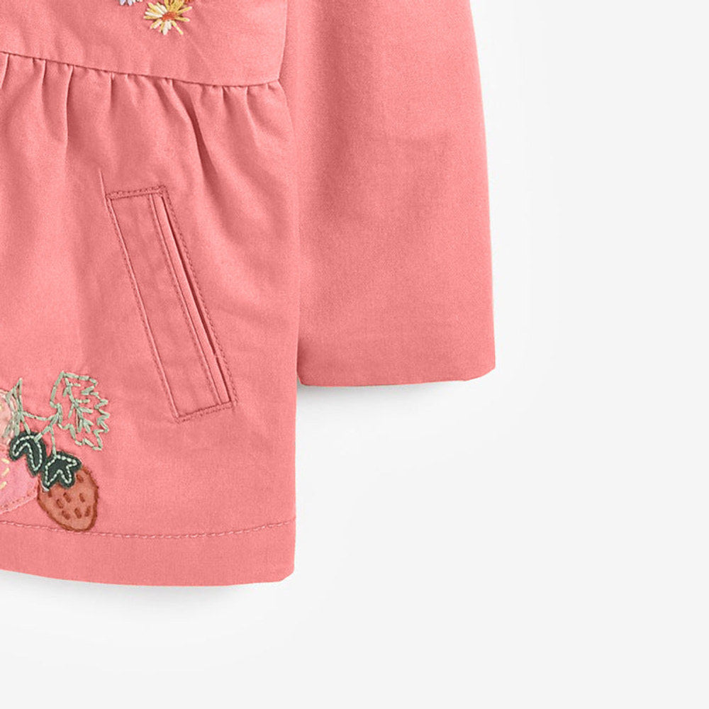 MyKids-USA® European And American Style Girls’ Outerwear: Hooded Single Breasted Floral Jacket With Long Sleeves For Children