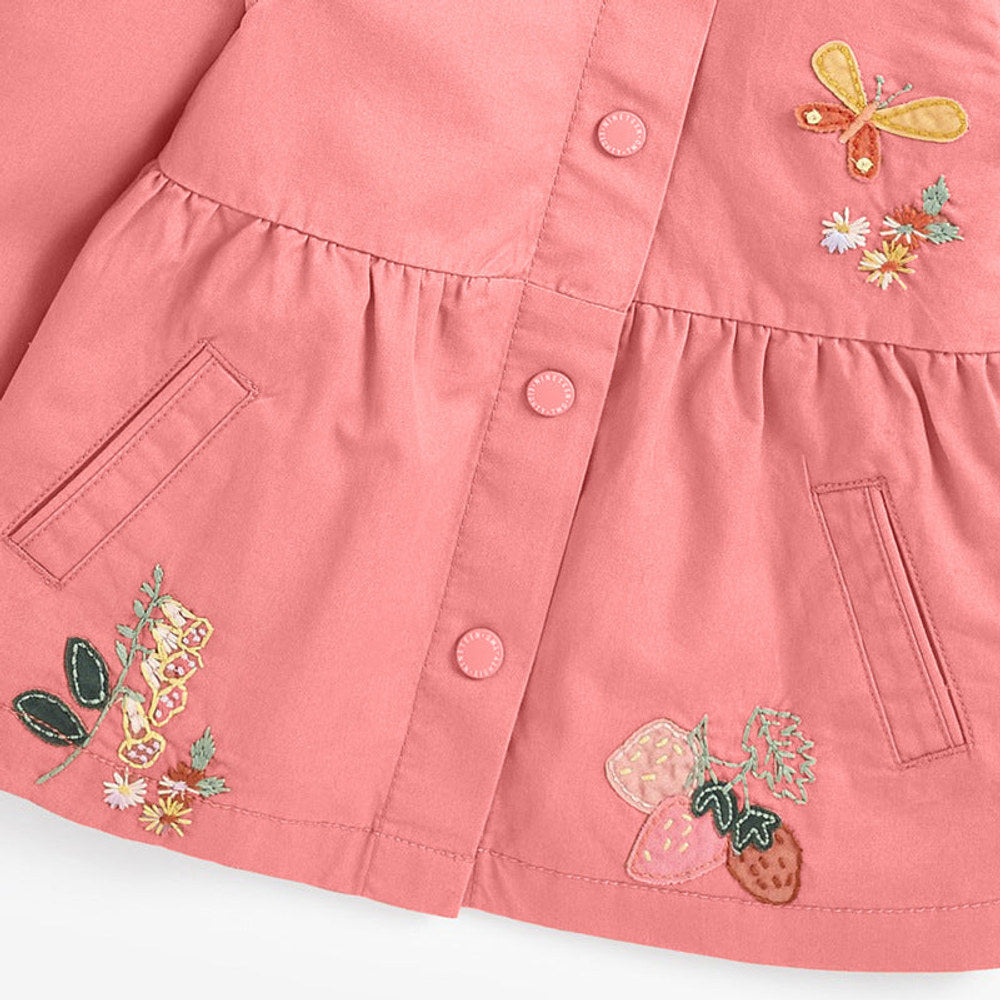 MyKids-USA® European And American Style Girls’ Outerwear: Hooded Single Breasted Floral Jacket With Long Sleeves For Children