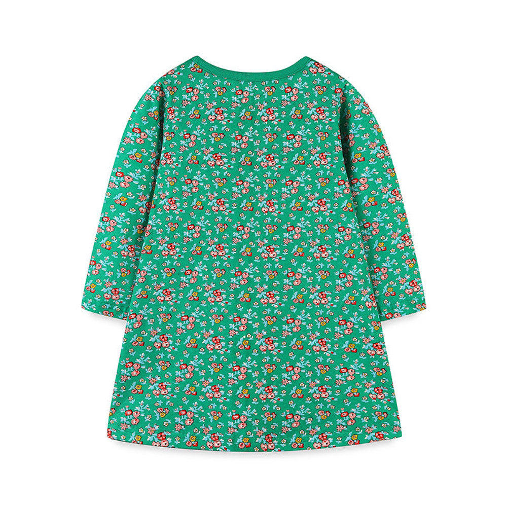MyKids-USA® Girls’ European-American Style Floral/Polka Dots Cartoon Pattern Dress
