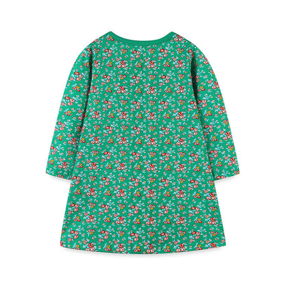MyKids-USA® Girls’ European-American Style Floral/Polka Dots Cartoon Pattern Dress