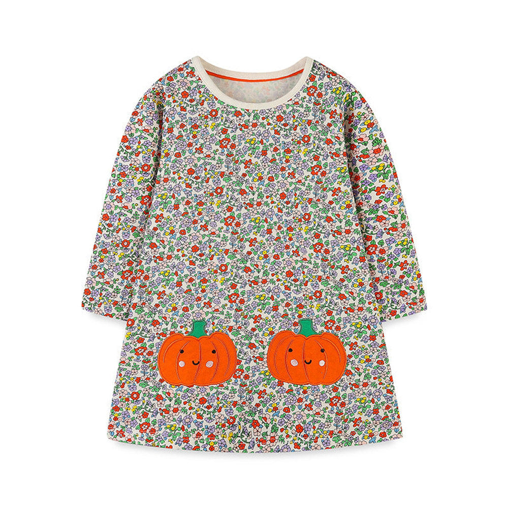 MyKids-USA® Girls’ European-American Style Floral/Polka Dots Cartoon Pattern Dress
