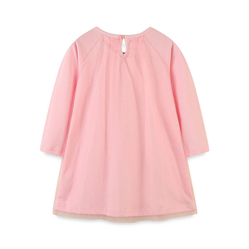 MyKids-USA® Girls’ Long Sleeve Princess Dress For Children, Baby Girls’ Exquisite Heart/Star Mesh Dress