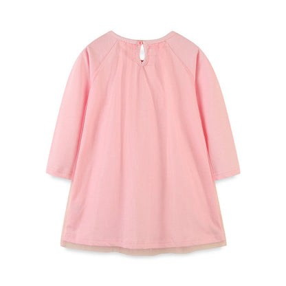 MyKids-USA® Girls’ Long Sleeve Princess Dress For Children, Baby Girls’ Exquisite Heart/Star Mesh Dress