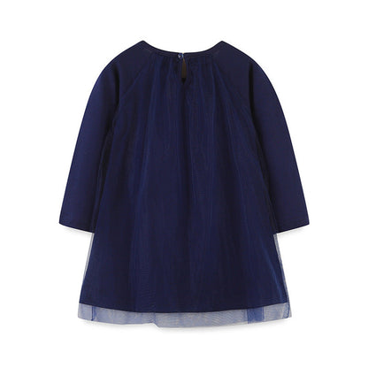 MyKids-USA® Girls’ Long Sleeve Princess Dress For Children, Baby Girls’ Exquisite Heart/Star Mesh Dress