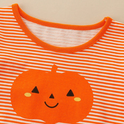 MyKids-USA® Striped Embroidered Tulle Dress: Halloween Edition For Girls
