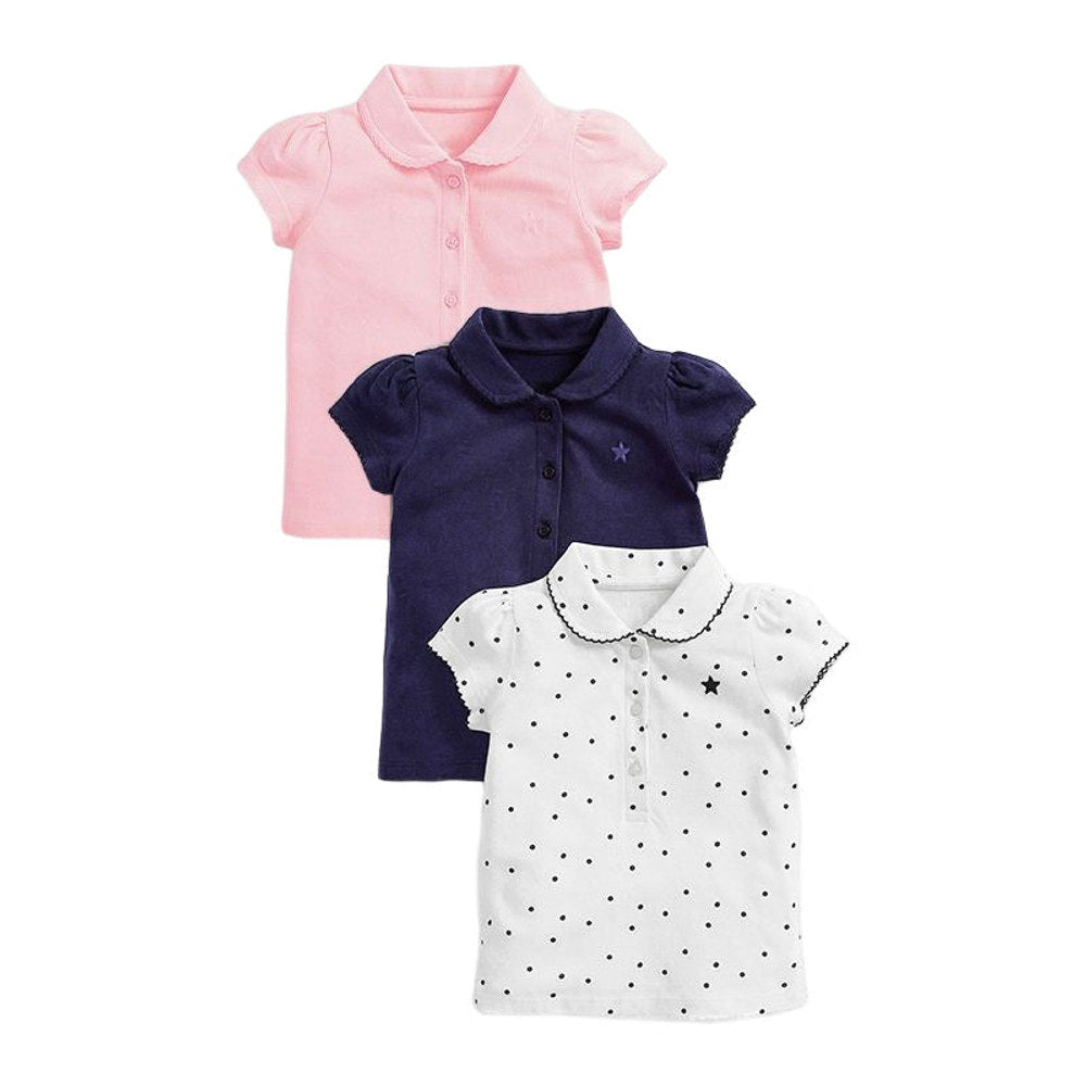 MyKids-USA® Kids’ Clothing: Collection – Collar Flip Pure Cotton Star Logo Children’s T-Shirt