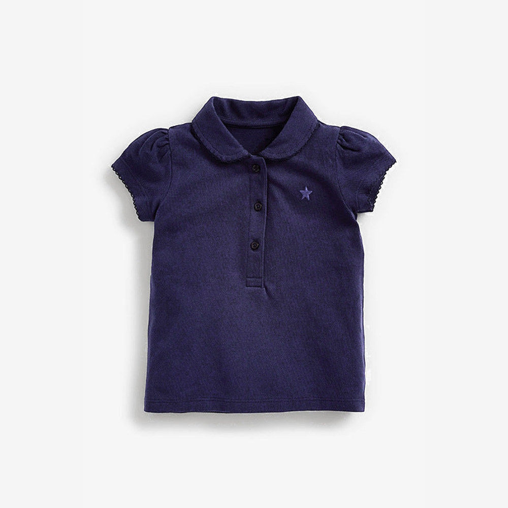 MyKids-USA® Kids’ Clothing: Collection – Collar Flip Pure Cotton Star Logo Children’s T-Shirt