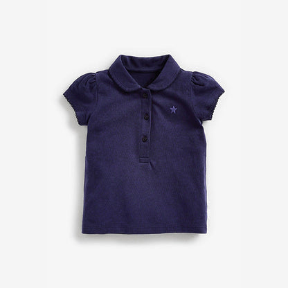 MyKids-USA® Kids’ Clothing: Collection – Collar Flip Pure Cotton Star Logo Children’s T-Shirt