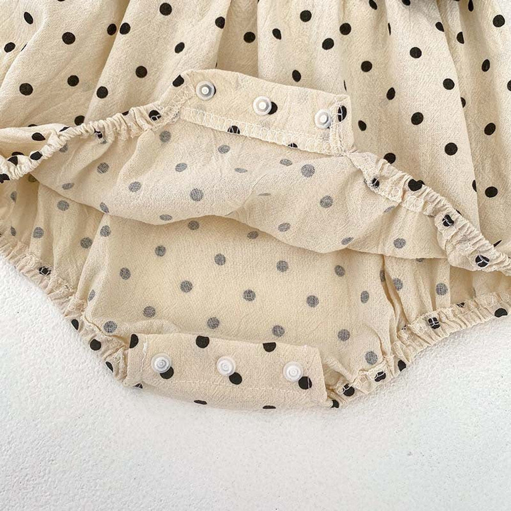 MyKids-USA® For: Polka Dot Overall bodysuit And Long Sleeve Base Layer Top Set