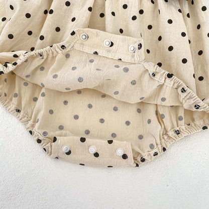 MyKids-USA® For: Polka Dot Overall bodysuit And Long Sleeve Base Layer Top Set