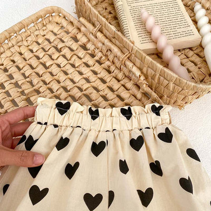 Arrival For Summer: Heart Print Camisole Dress And Shorts Set