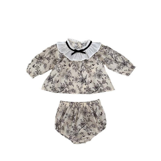 MyKids-USA® For: Floral Painting Pattern Top And Shorts Set