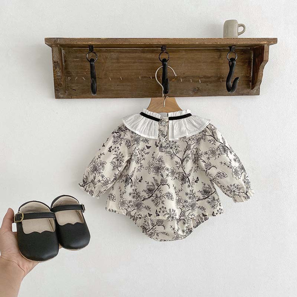 MyKids-USA® For: Floral Painting Pattern Top And Shorts Set