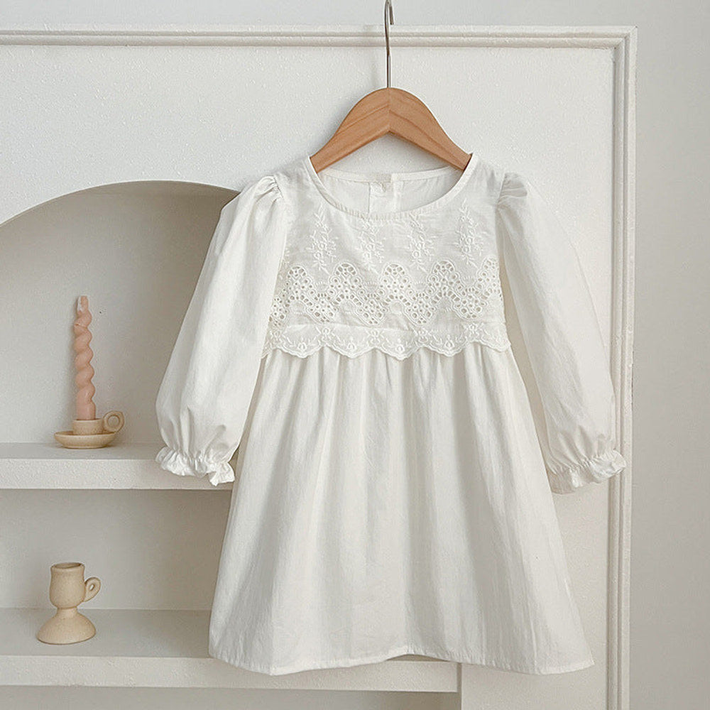 MyKids-USA® Baby bodysuit or Dress For Girls With White Lace Trim – Princess Sister Matching