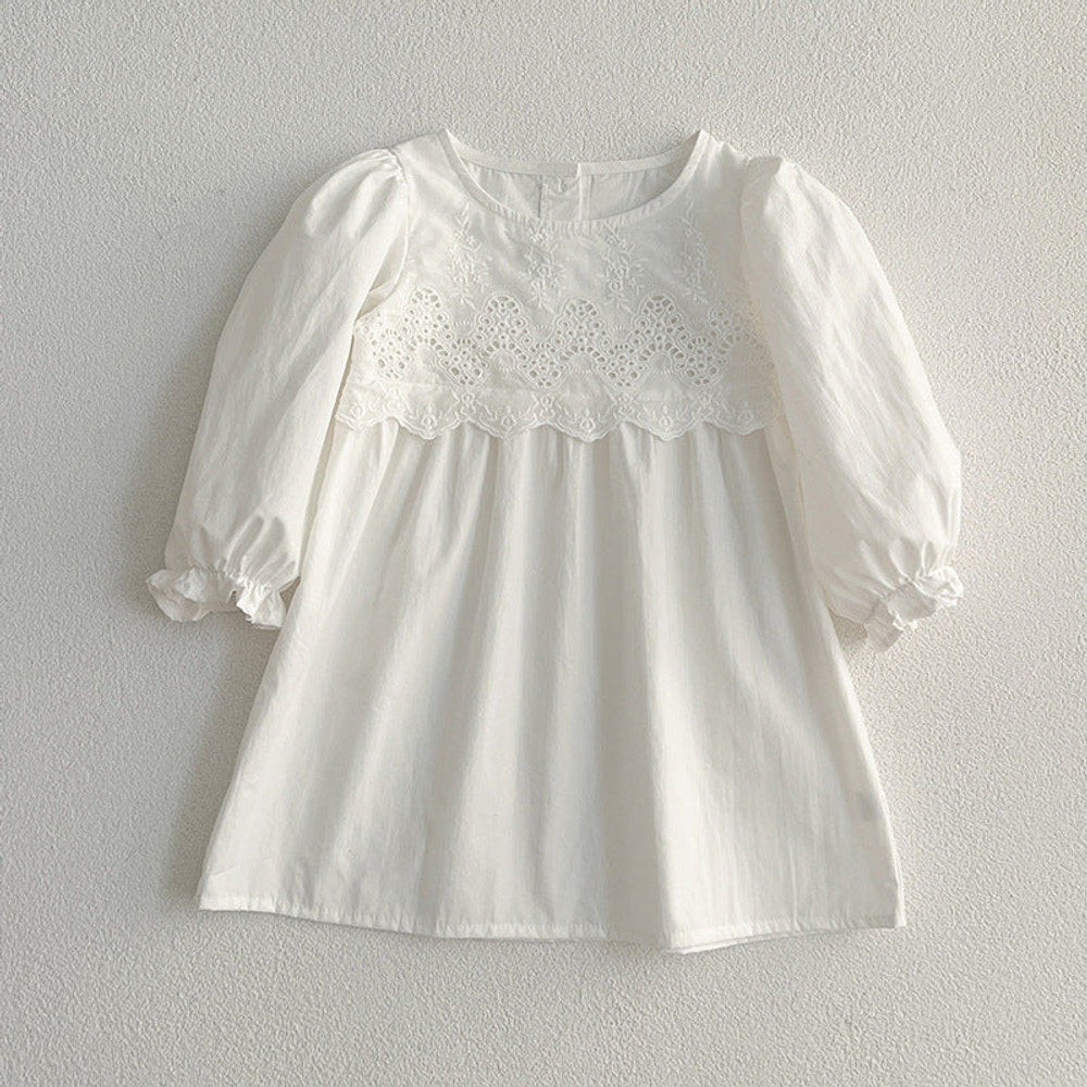 MyKids-USA® Baby bodysuit or Dress For Girls With White Lace Trim – Princess Sister Matching
