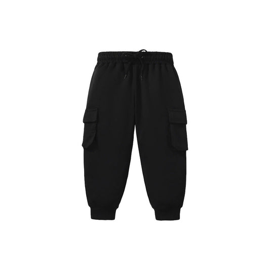 MyKids-USA® European And American Children’s Cotton Boys’ Work Pants – Black Casual Kids Trousers