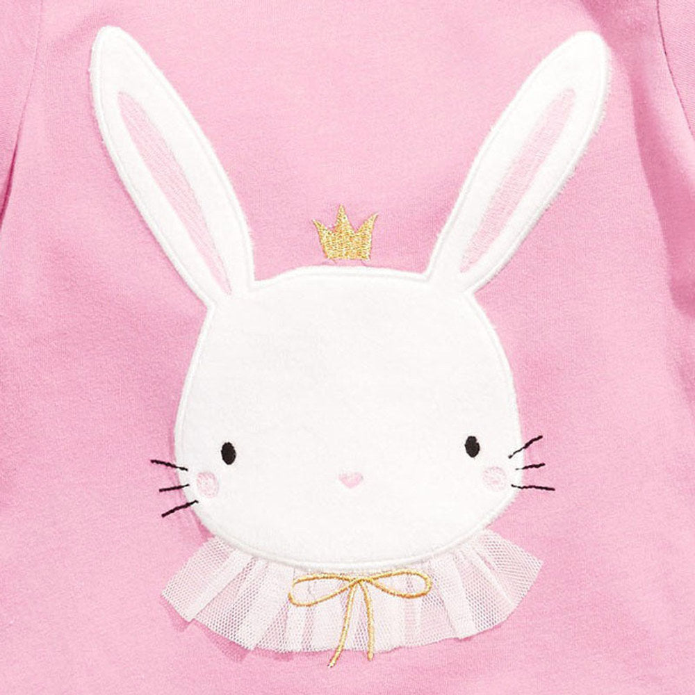 MyKids-USA® Baby Girl Rabbit Cartoon Pink Short Sleeve O-Neck Cotton T-Shirt