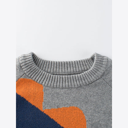 MyKids-USA® Baby Boy Kids Frightened Dinosaur Cartoon Crew Neck Long Sleeve Knitwear Pullover