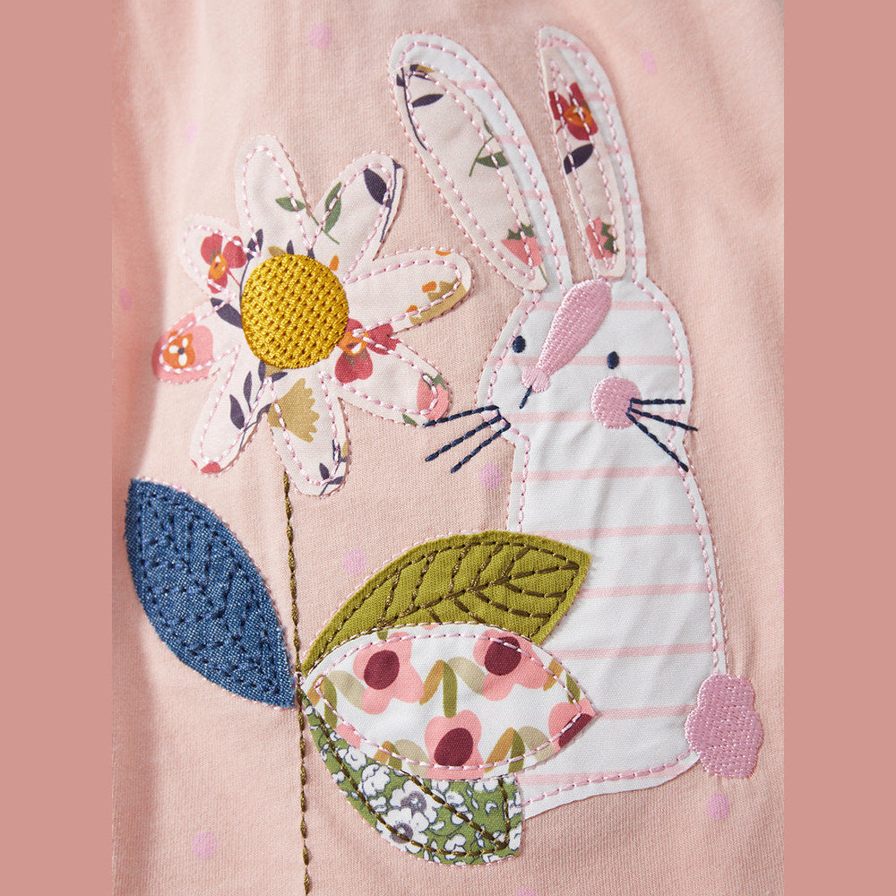 MyKids-USA® Baby Girls Short Sleeves Flowers And Animals Collection Dress