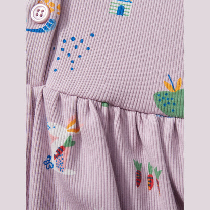 MyKids-USA® Baby Girls Short Sleeves Rainbow Animals Floral Cartoon Print Dress