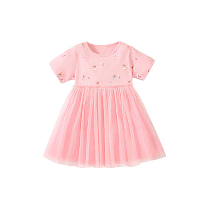 MyKids-USA® Baby Girls Short Sleeves Mouse Dancers Cartoon Pattern Chiffon Dress