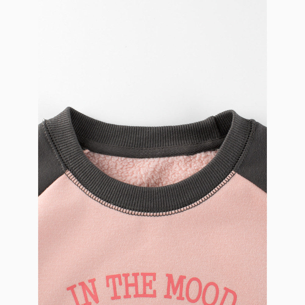 MyKids-USA® Baby Girl Kids Animal Cartoon Letters Printing Crew Neck Long Sleeve Fleece Pullover