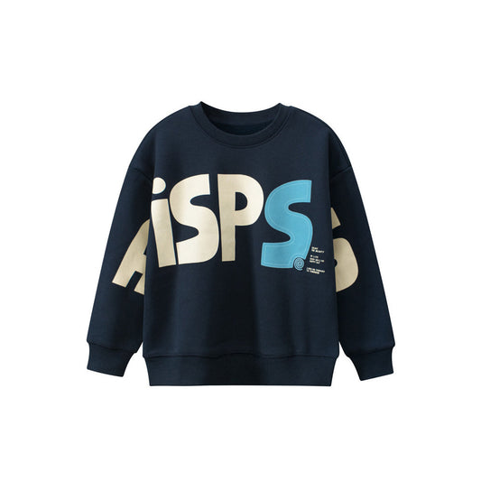 MyKids-USA® Baby Boy Kids Letters Printing Crew Neck Long Sleeve Fleece Pullover