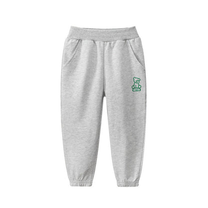 MyKids-USA® Children’s Cotton Girls’ Teddy Bear Cartoon Pants – Casual Kids Thin Trousers