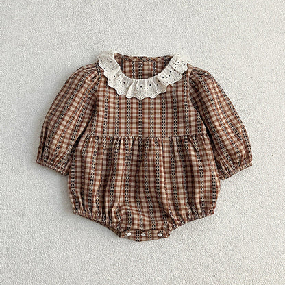 MyKids-USA® New Baby Vintage Plaid bodysuit And Dress For Girls With Long Sleeves – Family Sister Matching Set