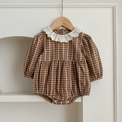 MyKids-USA® New Baby Vintage Plaid bodysuit And Dress For Girls With Long Sleeves – Family Sister Matching Set