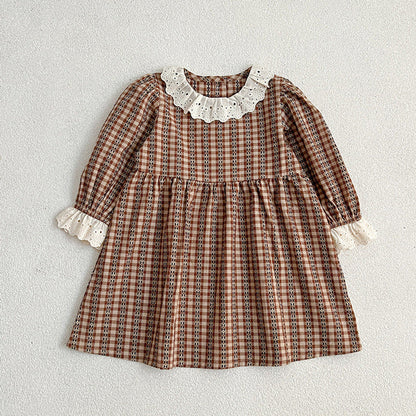 MyKids-USA® New Baby Vintage Plaid bodysuit And Dress For Girls With Long Sleeves – Family Sister Matching Set