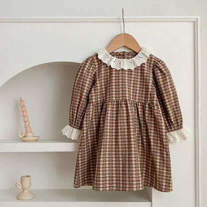 MyKids-USA® New Baby Vintage Plaid bodysuit And Dress For Girls With Long Sleeves – Family Sister Matching Set