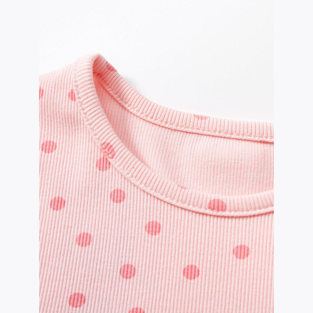 MyKids-USA® Baby Girls Short Sleeves Polka Dots Rainbow Chiffon Dress