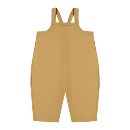 MyKids-USA® Baby Unisex Kids Cozy Crew Neck Long Sleeve Pullover And Solid Color Overalls For Clothing Set