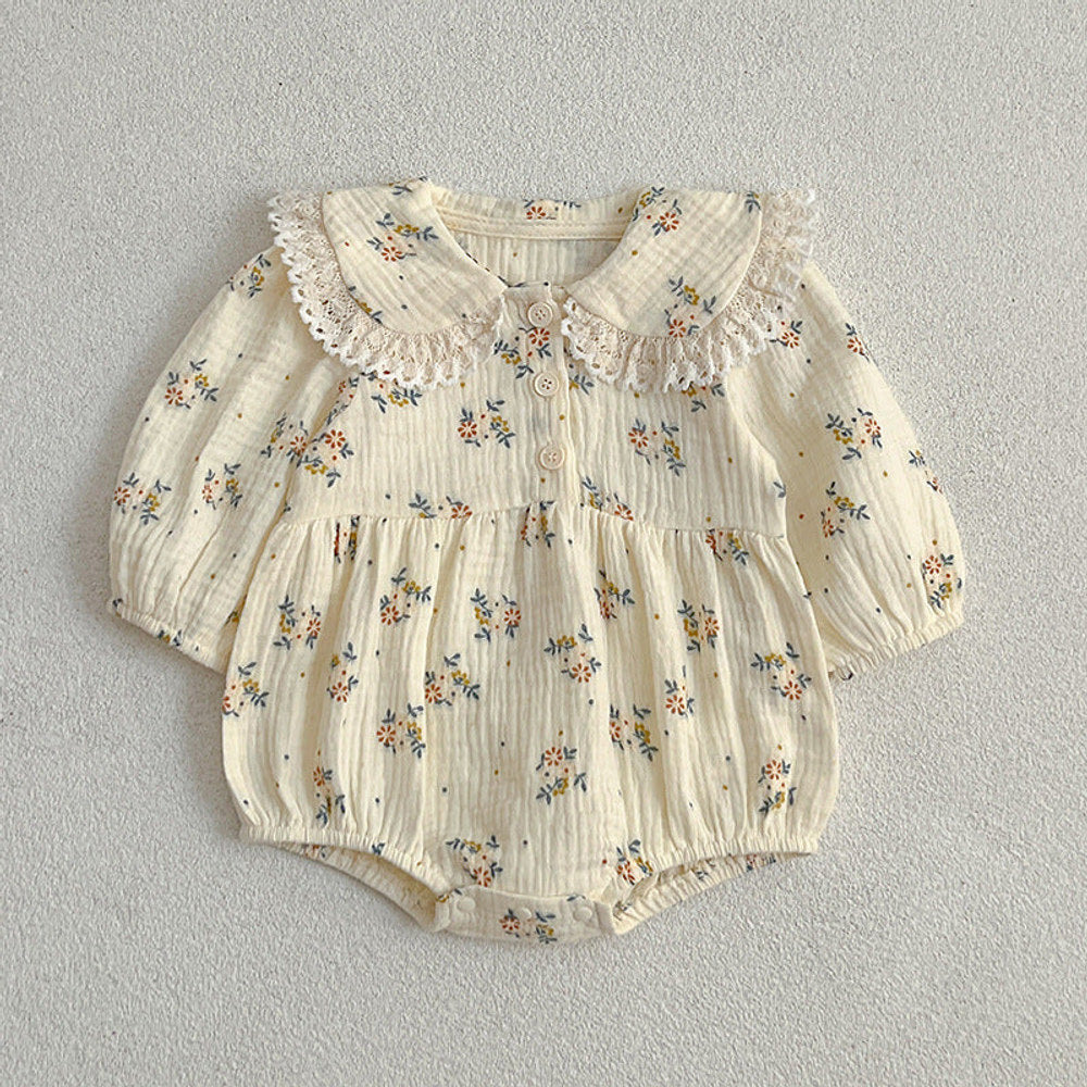 Adorable Baby Lace Collar bodysuit or Floral Pattern Girls Dress