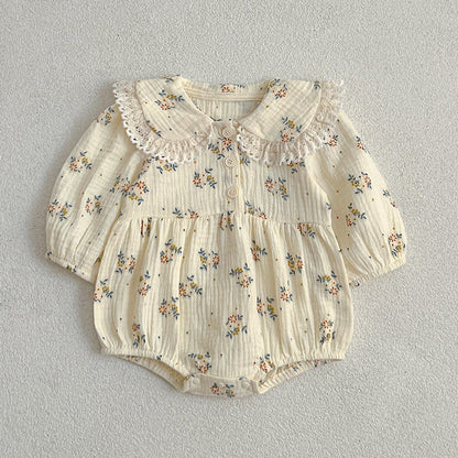 Adorable Baby Lace Collar bodysuit or Floral Pattern Girls Dress